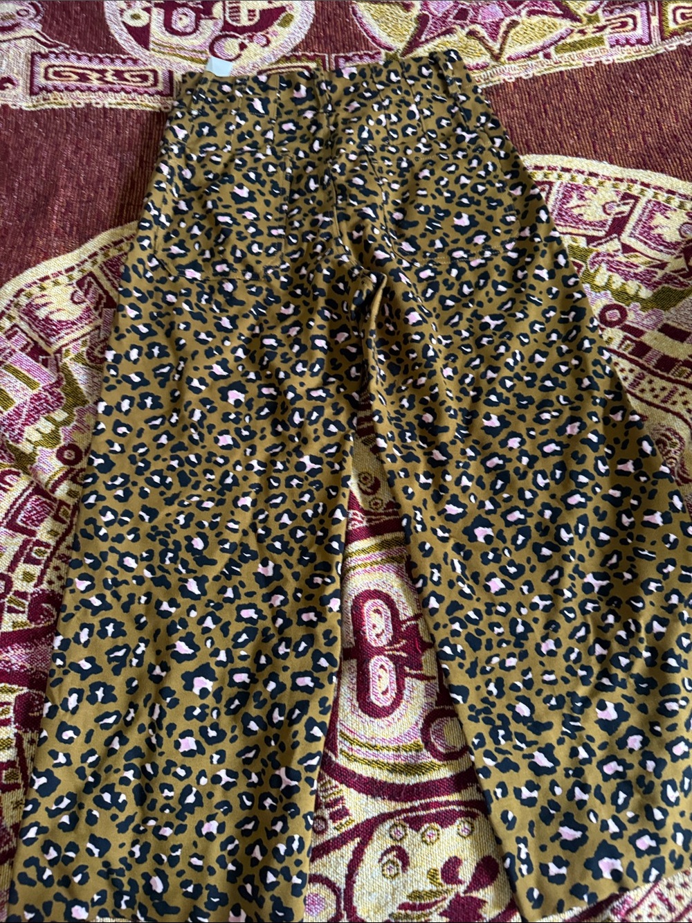 Anthropologie Maeve Leopard Print Skirt in Olive & Pink - Picture 2 of 3